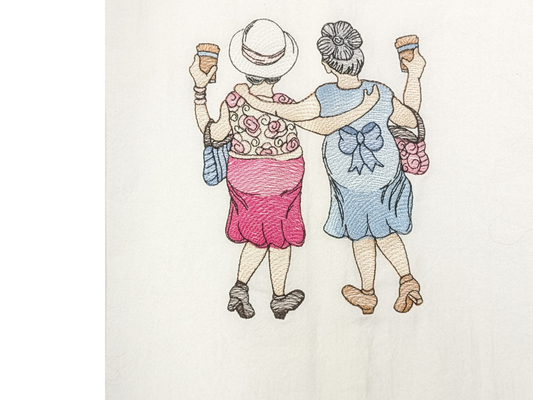 Friends With Coffee Flour Sack Dishtowel