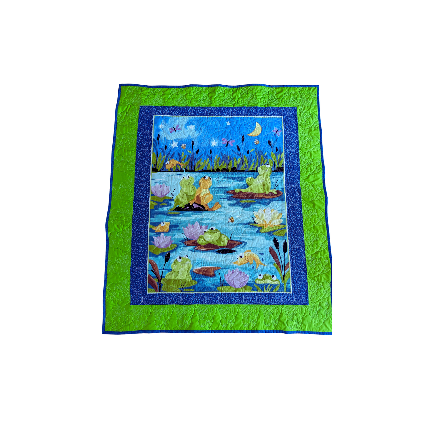 Frogs Lounging Custom Quilt Play Mat
