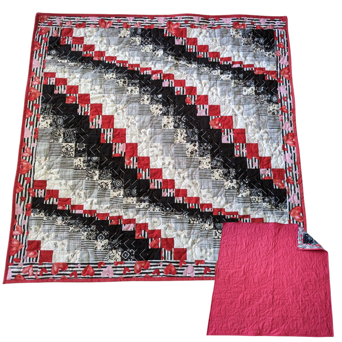 Hearts Aflutter Baby Quilt / Wall Hanging