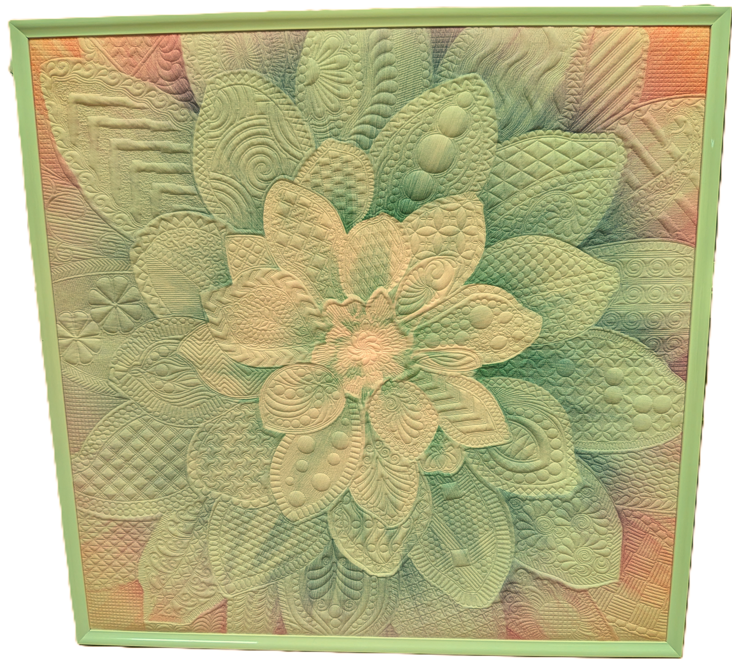 Serene Beauty, Bold Presence: Quilted 3D Dahlia Art.