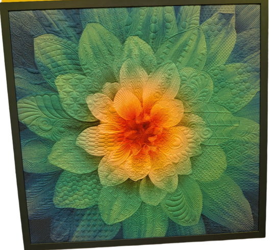 Where Fabric Dreams Blossom: A 3D Quilted Masterpiece.