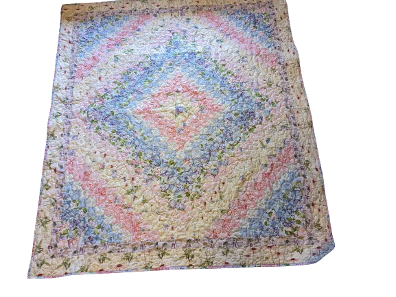 Pinks and Blues Trip Around The World Quilt