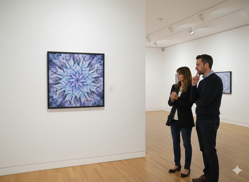 Unveiling "Dream Big Leaves": A Quilted Masterpiece in Purple.