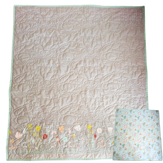 Bunnies Among the Grass Baby Quilt
