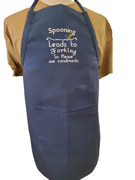 "Spooning/Forking" Custom Embroidered Apron