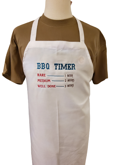 BBQ Timer Custom Embroidered Apron