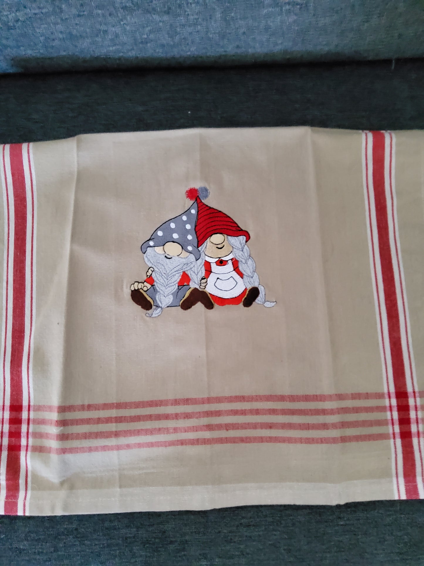 Gnomes in Love Valentines Dish Towel