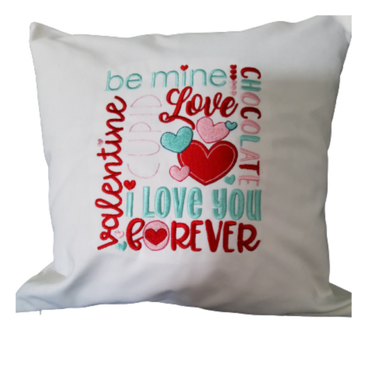 Valentines Day Subway Art Decorative Pillow