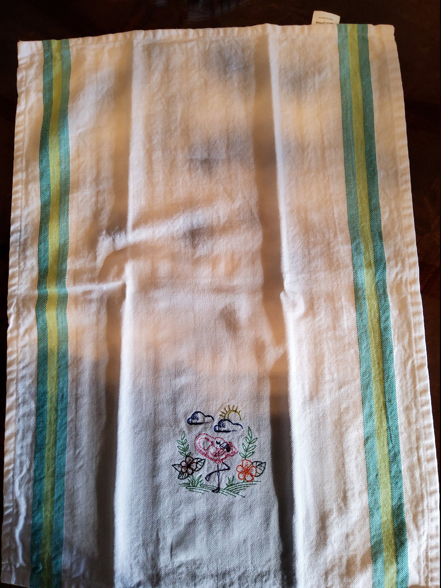 Dish Towel - "Pair of Flamingos - Two Towel Set"