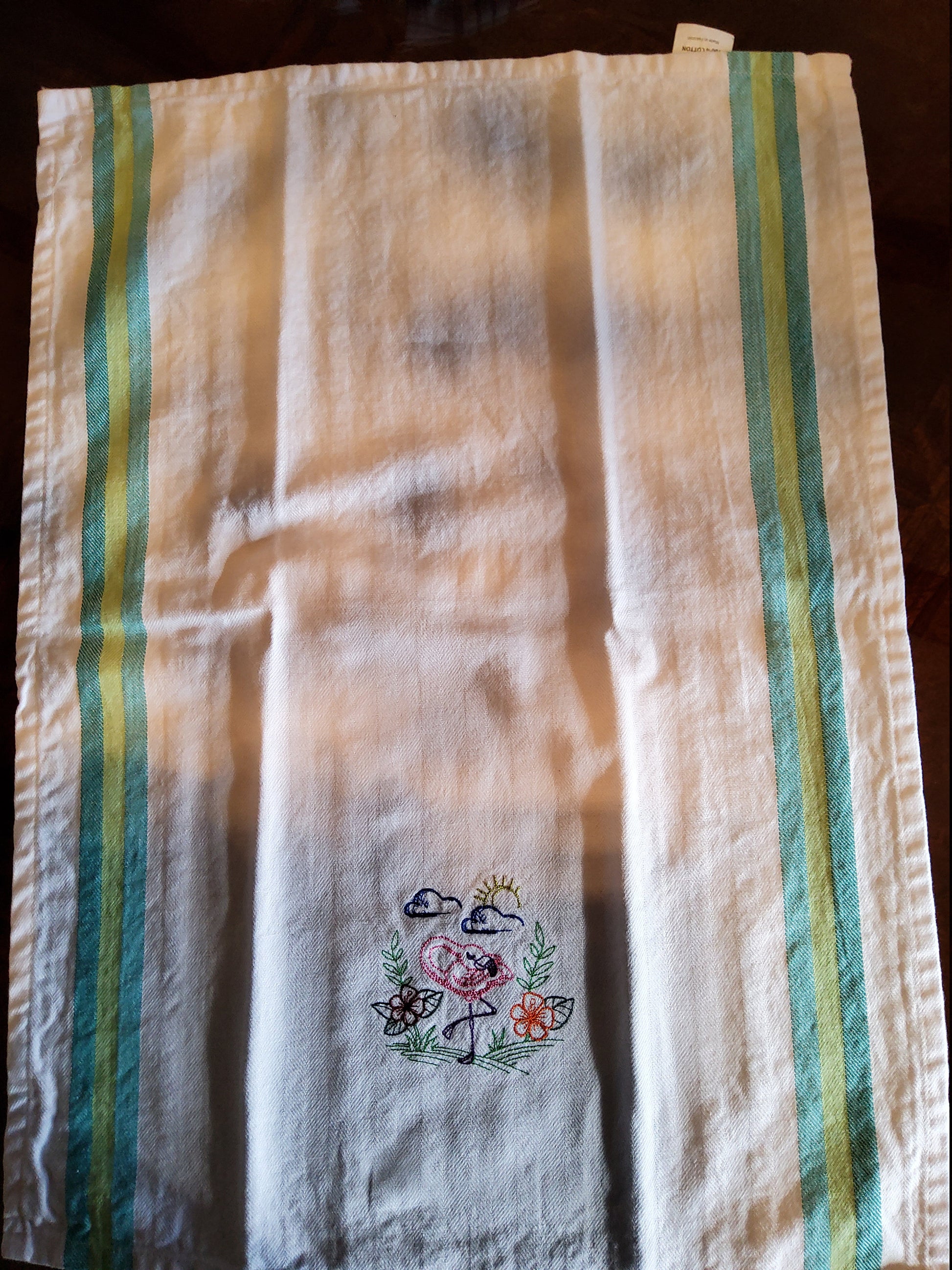 Dish Towel - "Pair of Flamingos - Two Towel Set"