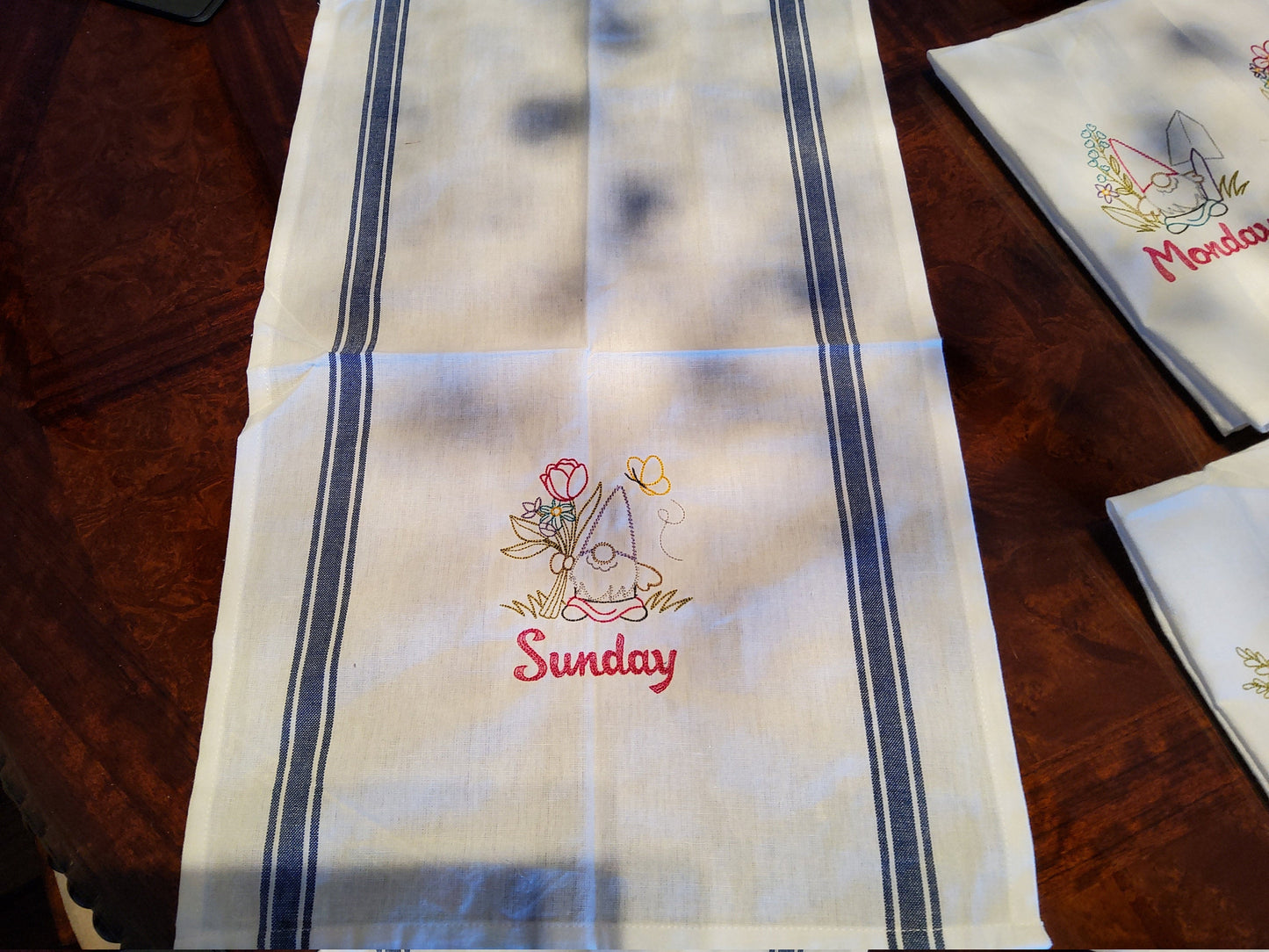 Gnome Seven Days of the Week Vintage Towel Set