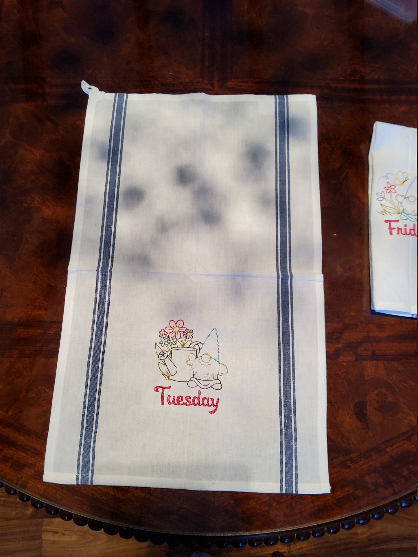 Gnome Seven Days of the Week Vintage Towel Set