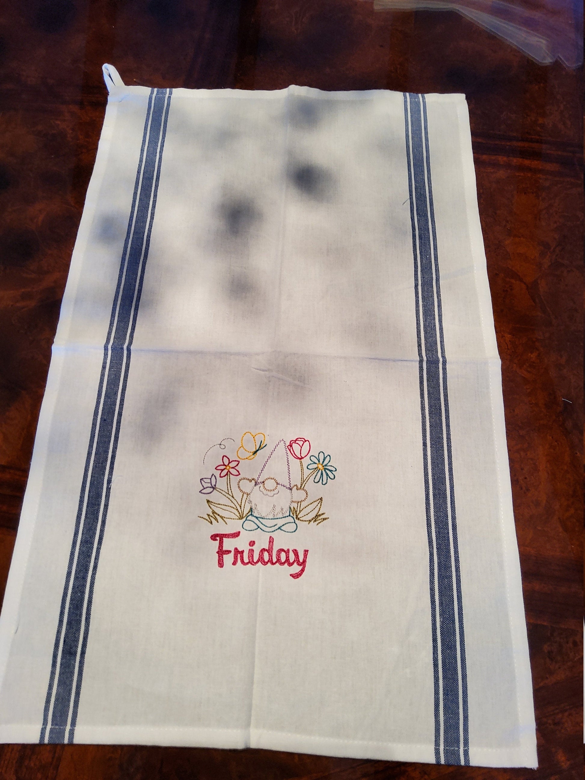 Gnome Seven Days of the Week Vintage Towel Set