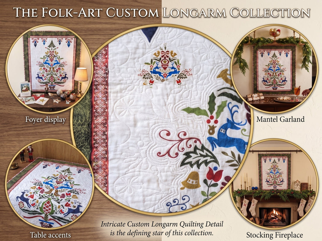 Heirloom Holiday: Meet the Custom Longarm Quilted Folk Art Christmas Tapestry