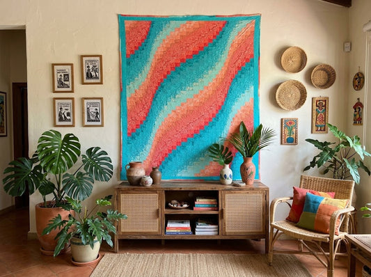 Catch the Wave: Rhythms in Coral & Aqua (A Bargello Quilt Story)