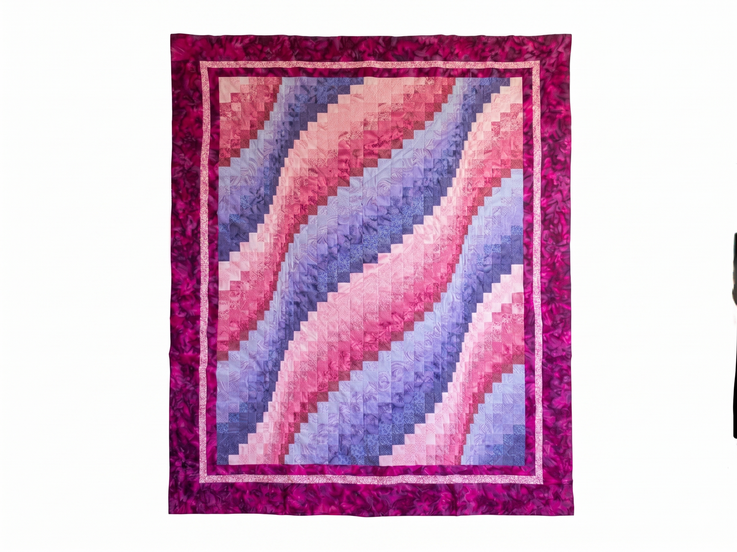 The Sweet Symphony of Pink and Purple in a Bargello Quilt