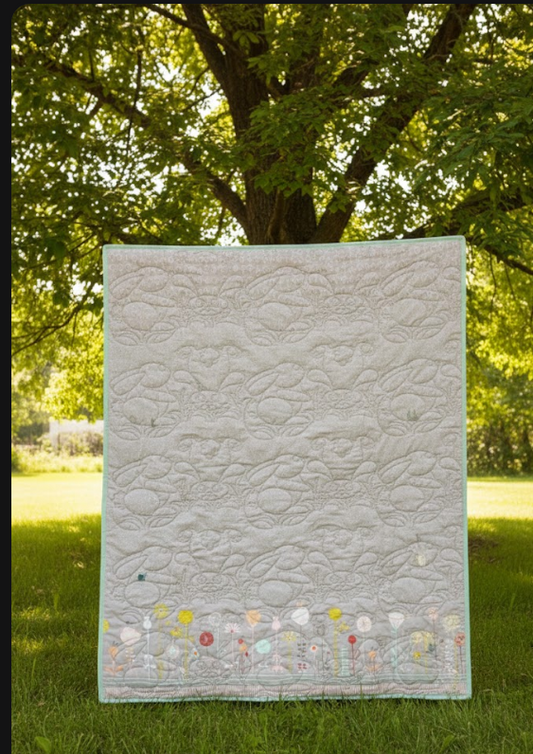 Bunnies Among the Grass Baby Quilt