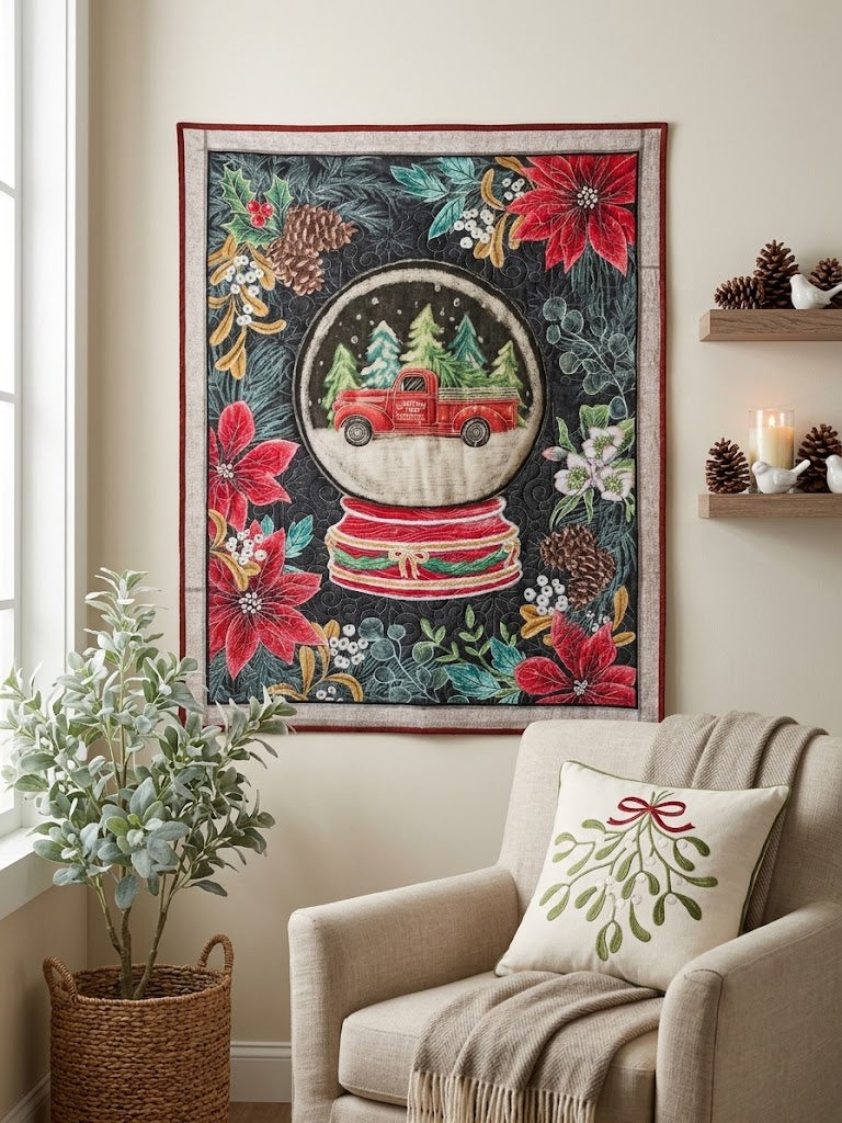Nostalgic 3D Snow globe Wall Hanging/Quilt