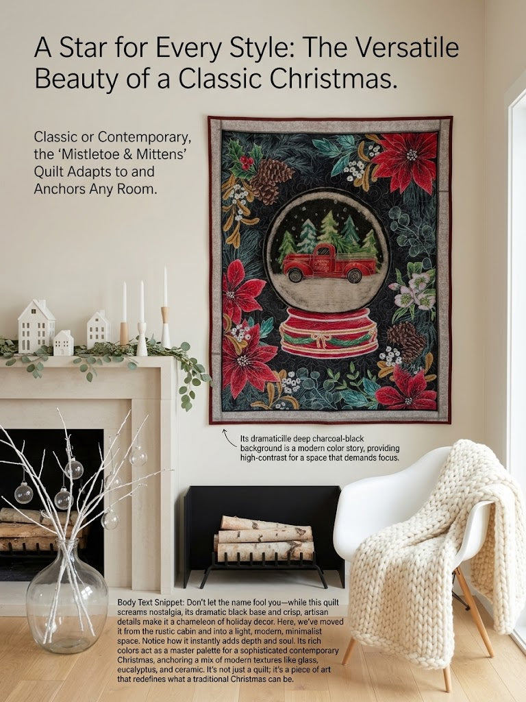 Nostalgic 3D Snow globe Wall Hanging/Quilt