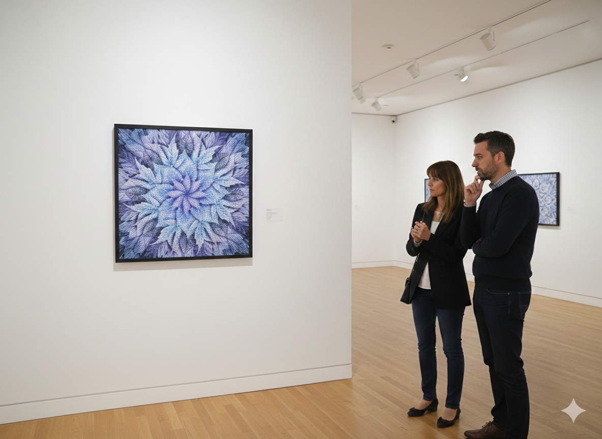 Unveiling "Dream Big Leaves": A Quilted Masterpiece in Purple.