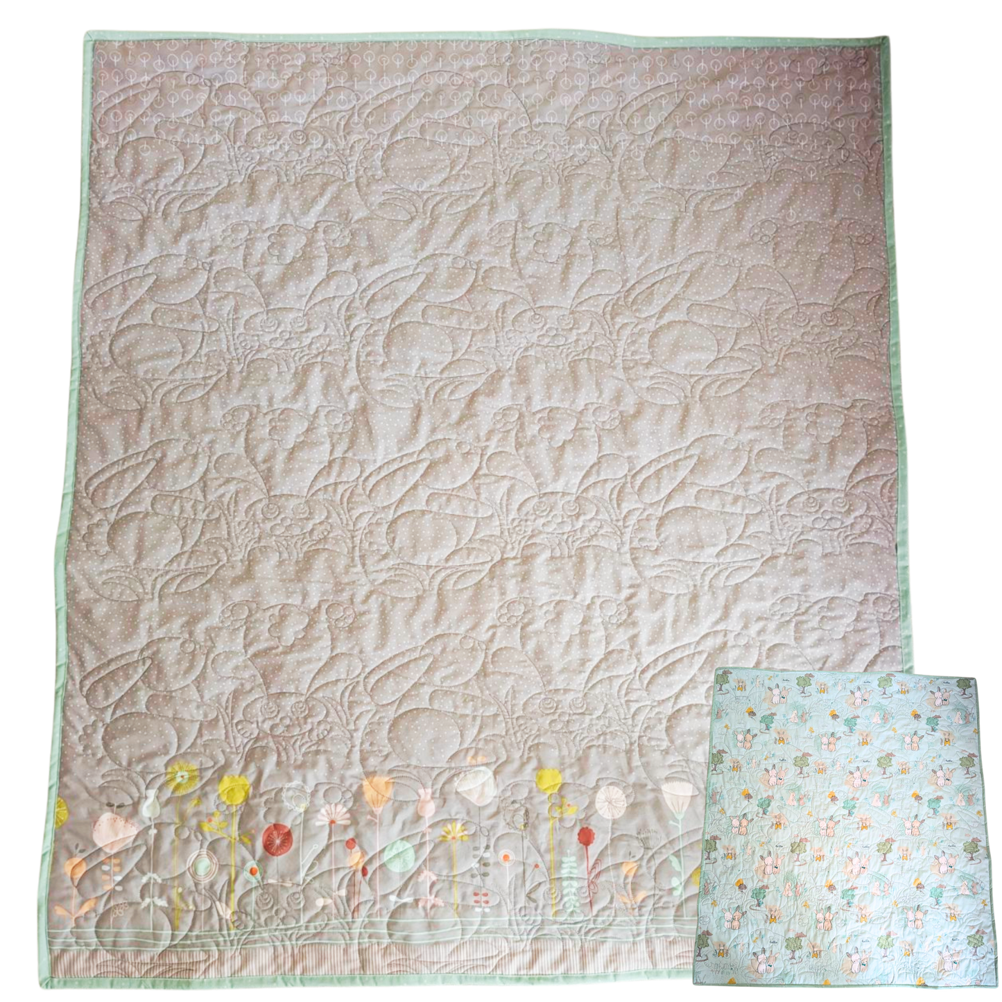 Bunnies Among the Grass Baby Quilt