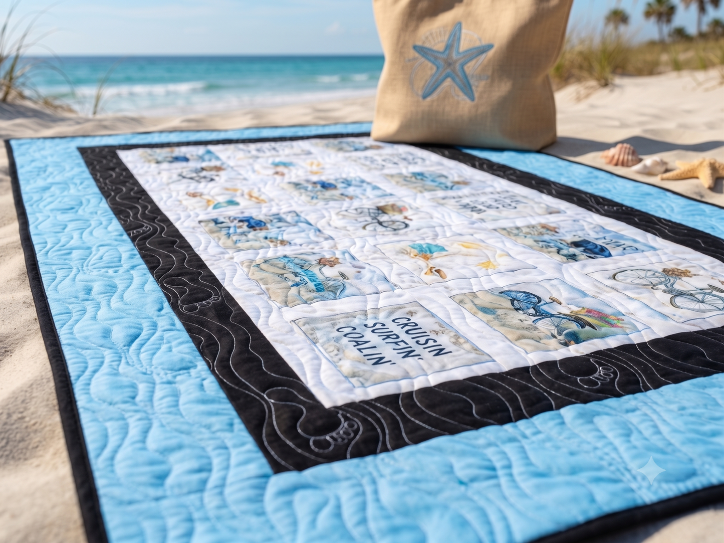 Coastal Vibes Multi-Use Quilt, Play Mat & Tapestry