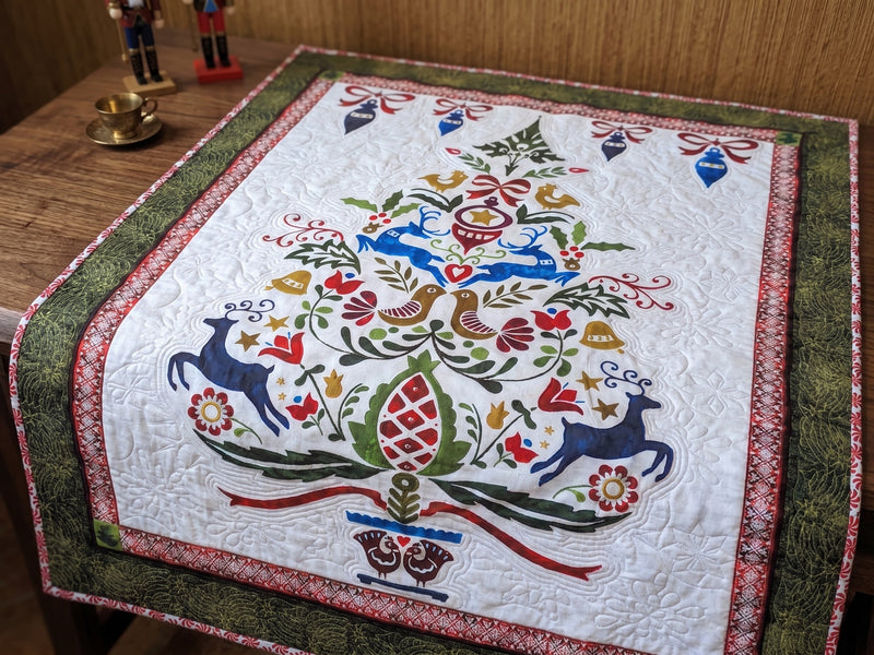 Folk Art Custom Longarm Christmas Tapestry Quilt