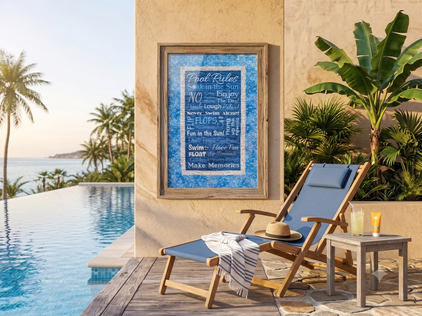 Coastal Pool Rules Handmade Quilt
