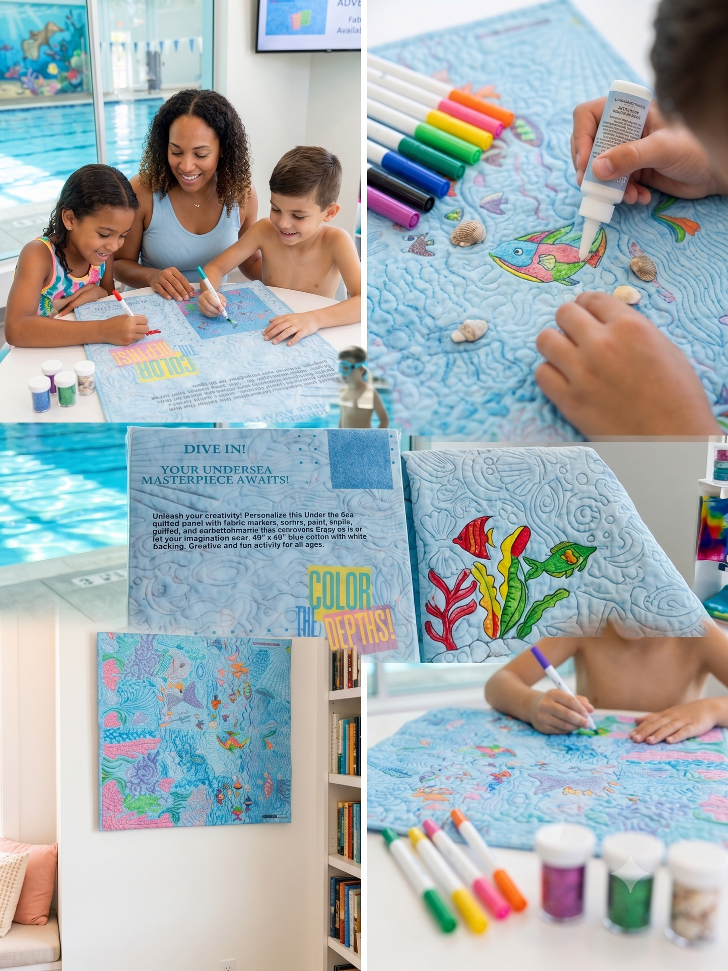 "Color the Depths" Under the Sea Quilted Activity Panel
