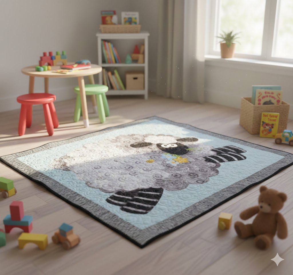 Oh Sheep  Whimsical Play Mat / Quilt