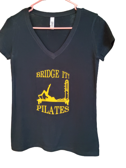 Custom Embroidered Women's Pilates Themed V Neck T-Shirt