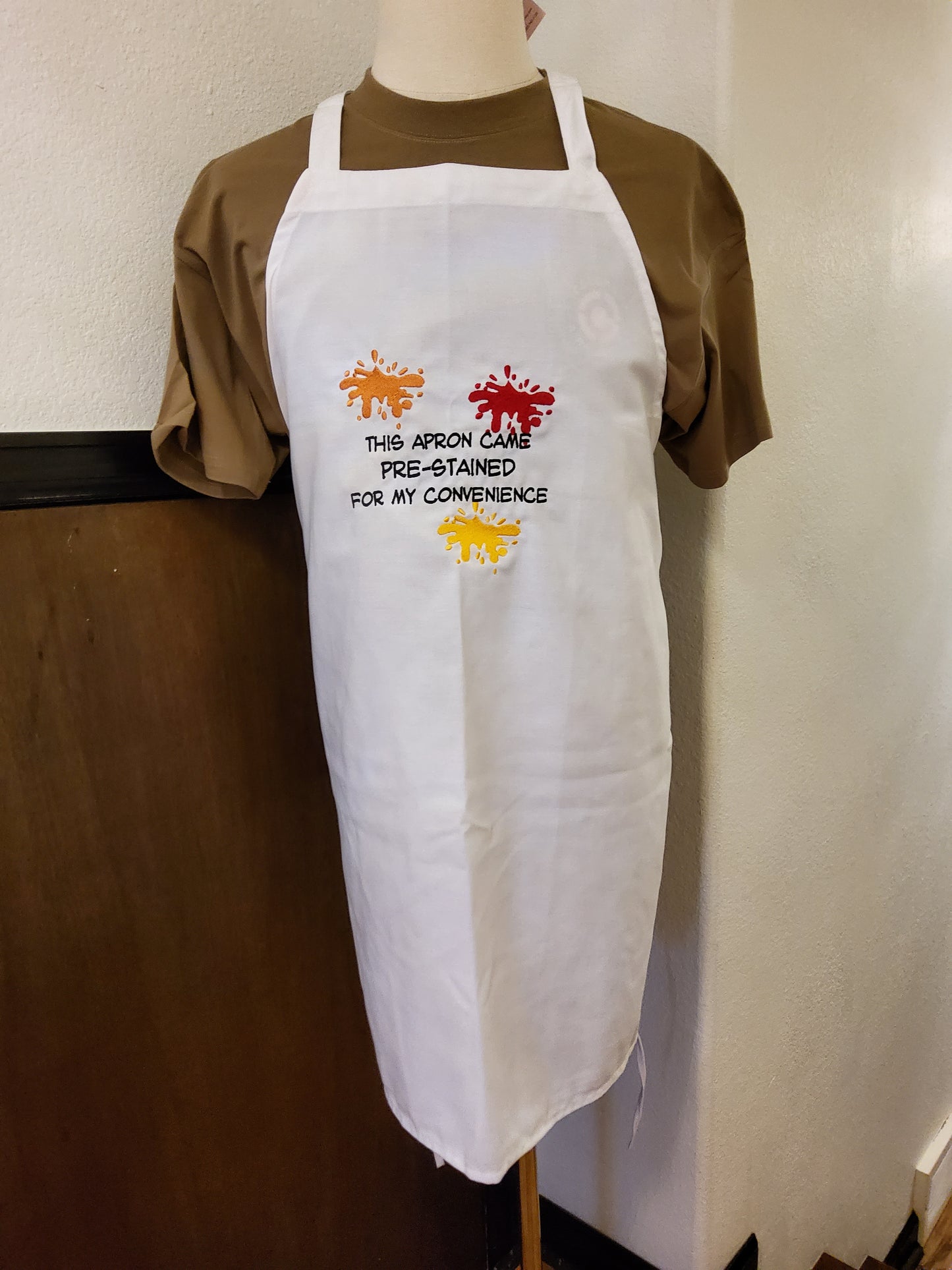 "This Apron Came Pre-Stained For My Convenience" Custom Embroidered Apron