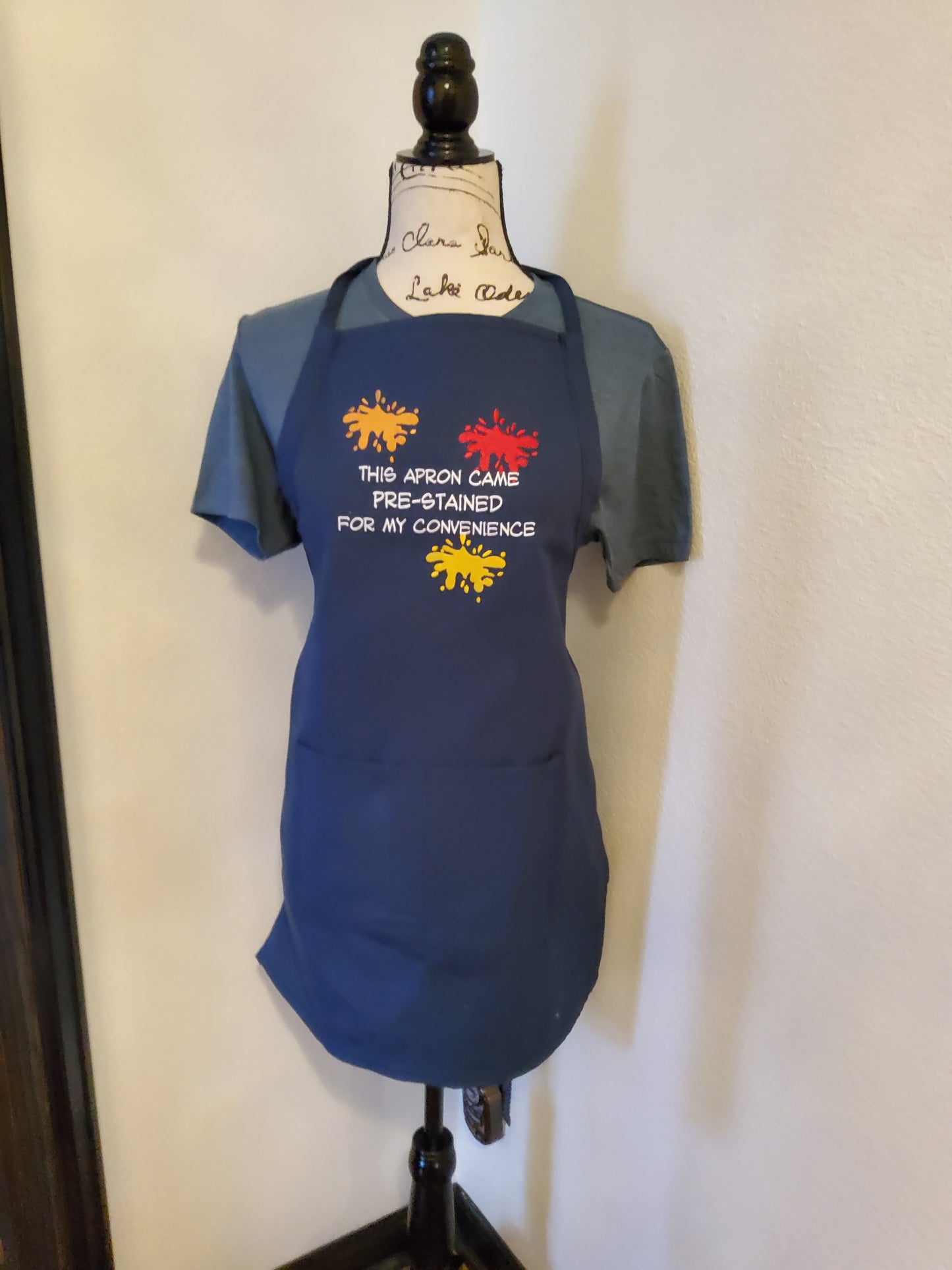 "This Apron Came Pre-Stained For My Convenience" Custom Embroidered Apron