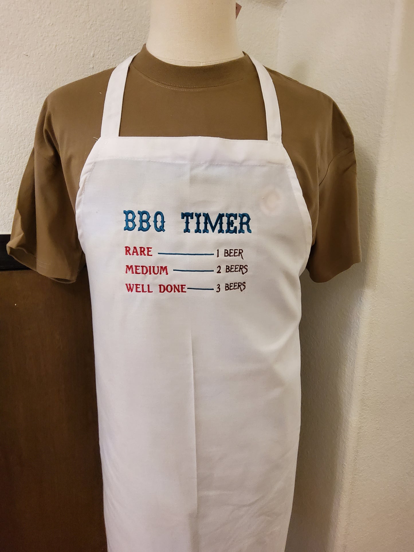 BBQ Timer Custom Embroidered Apron