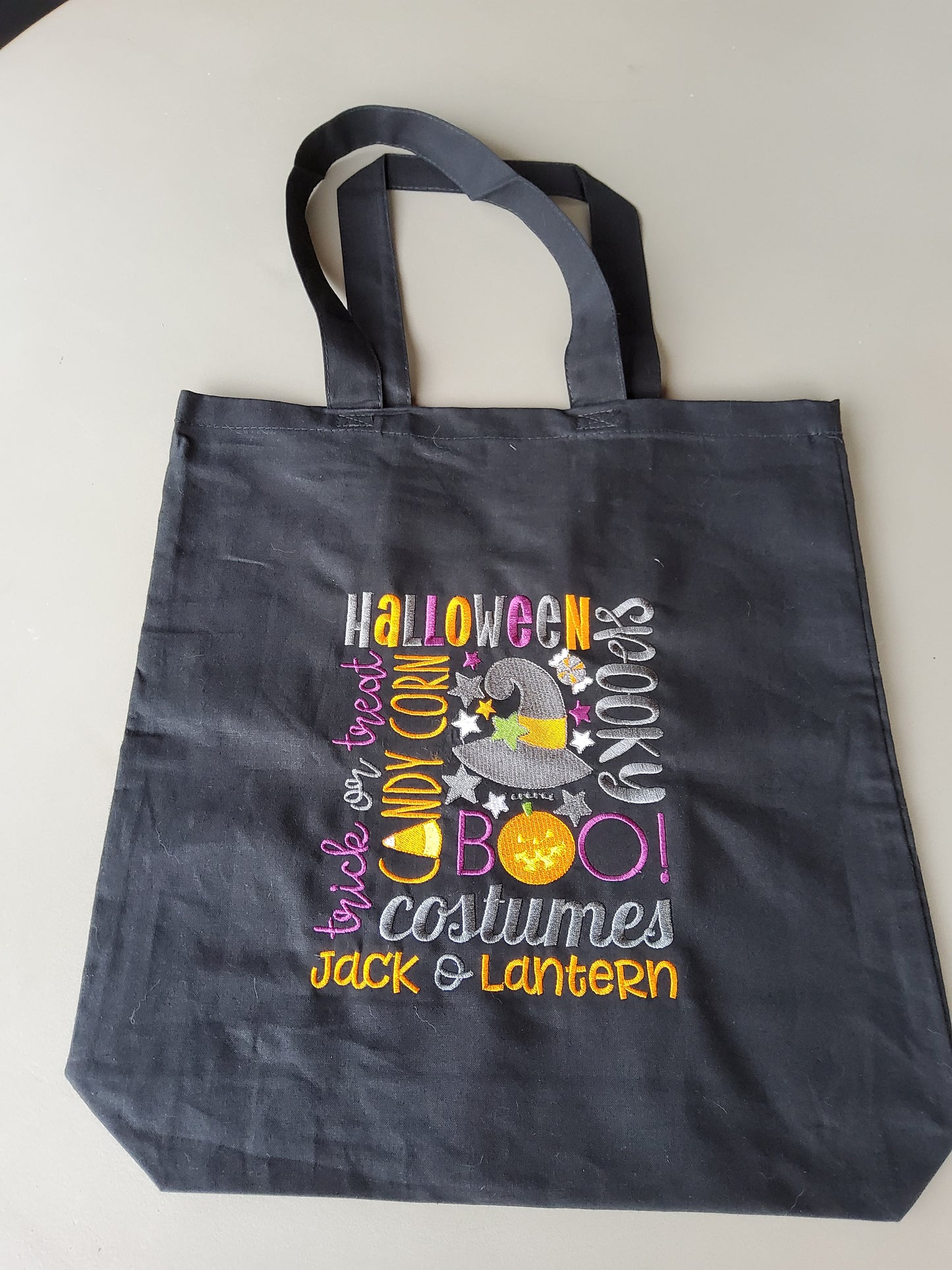 Halloween Themed Custom Embroidered Subway Art Tote