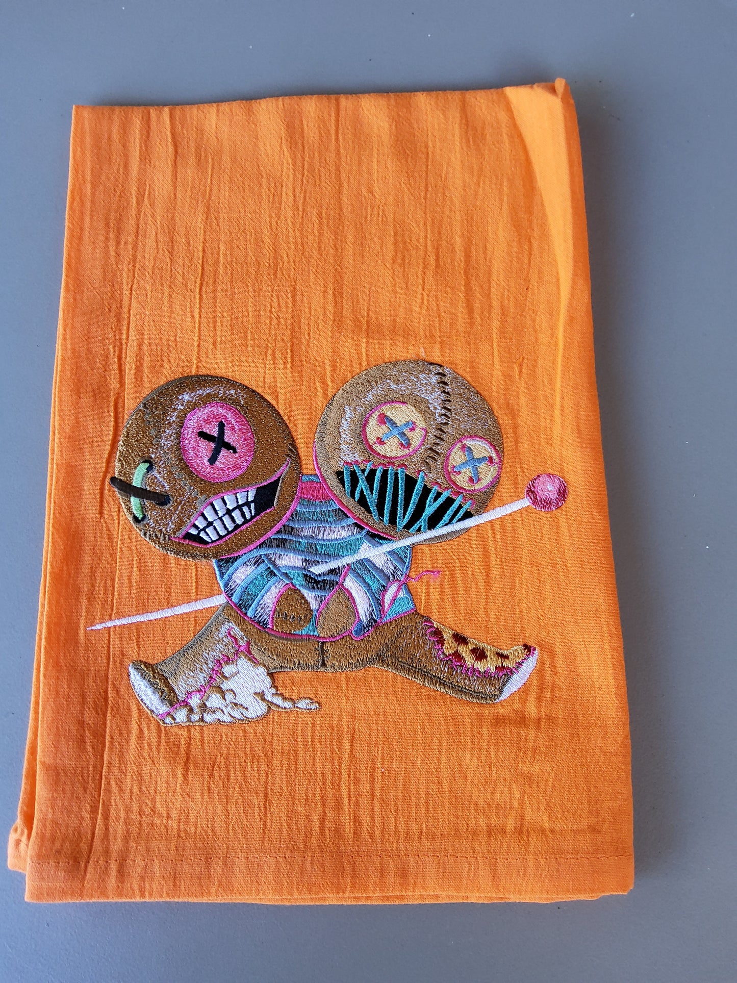 Knotty Creatures Custom Embroidered Halloween Flour Sack Dish Towel