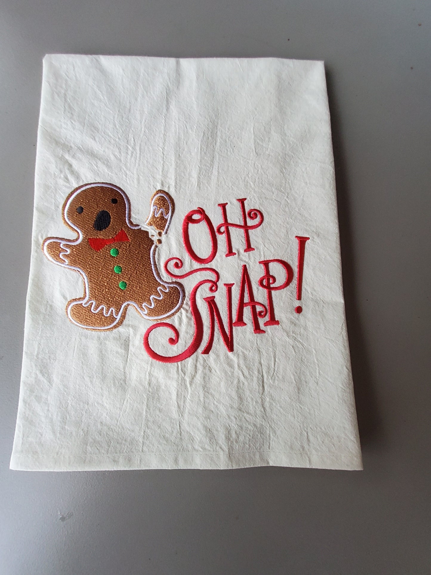 Oh Snap! Gingerbread Flour Sack Dish Towel