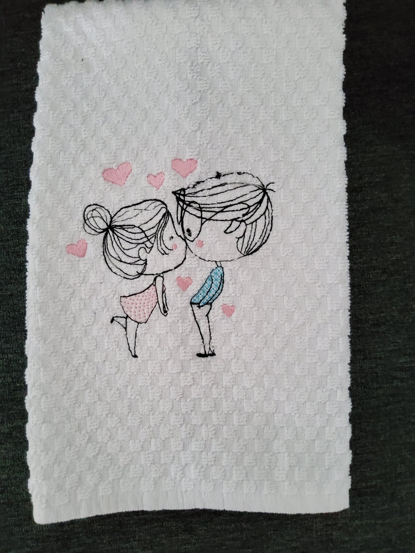 Young Love Kisses Kitchen Towel