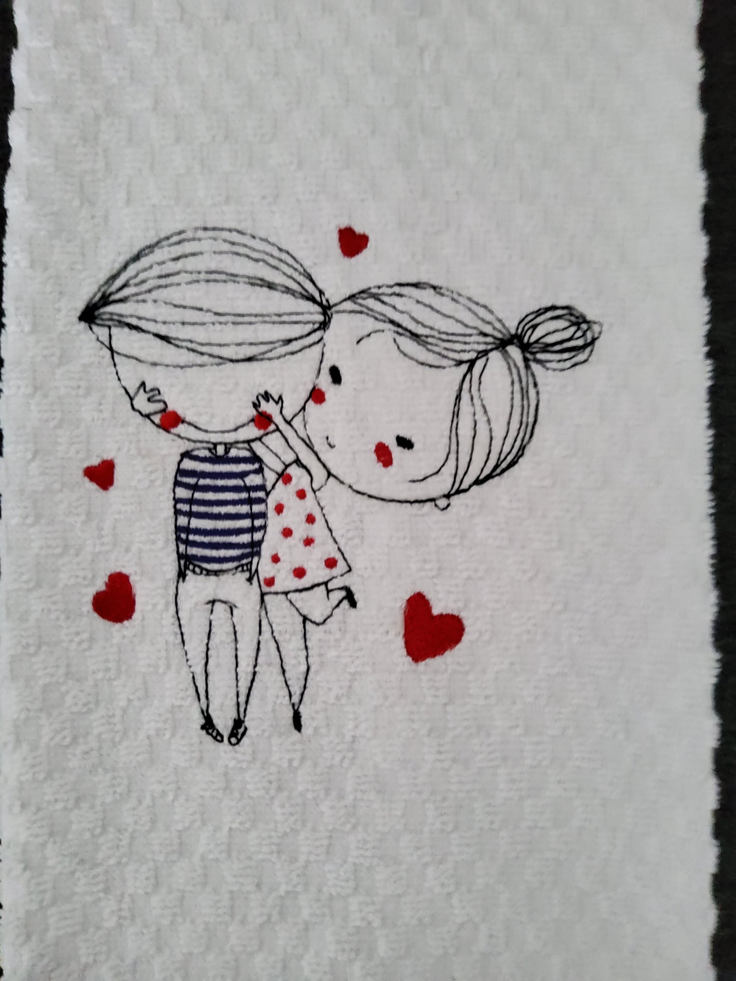 Young Love "Guess Who?" Valentines Dish Towel