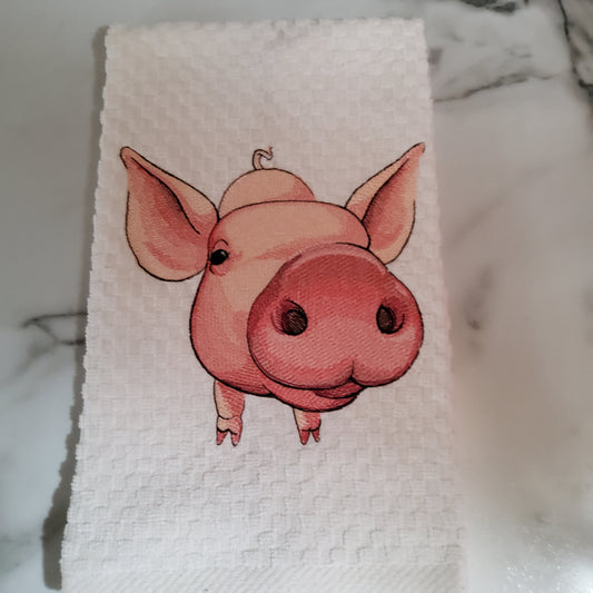Nosey Pig Terry Dishtowel