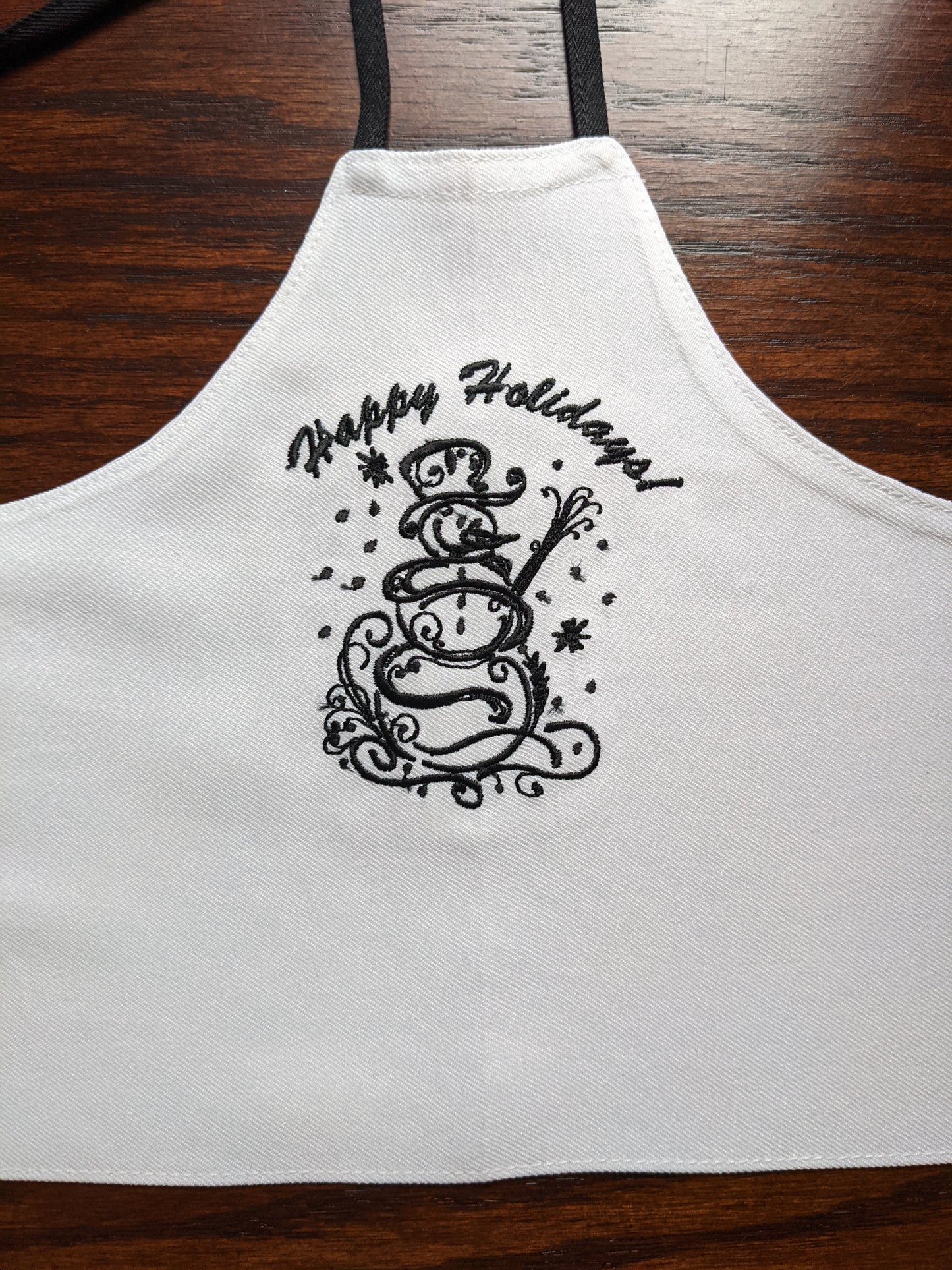 Happy Holidays Custom Embroidered Bottle Apron