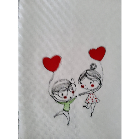 Young Love Balloons Valentine Kitchen Towel