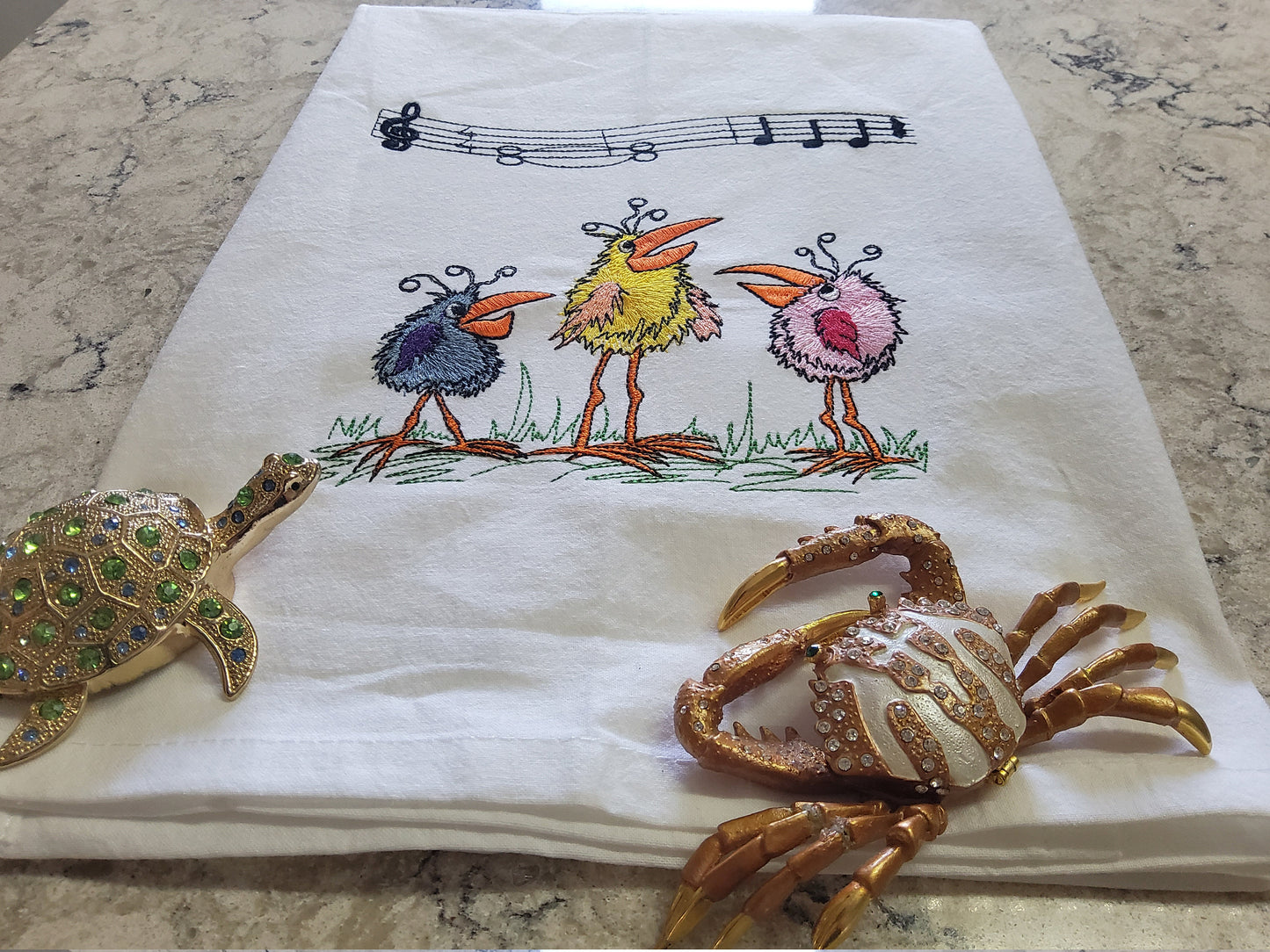 Dish Towel - &quot;Singing Birds&quot;