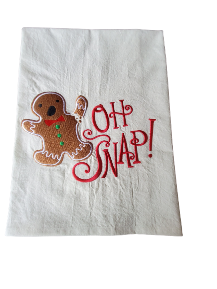 Oh Snap! Gingerbread Flour Sack Dish Towel